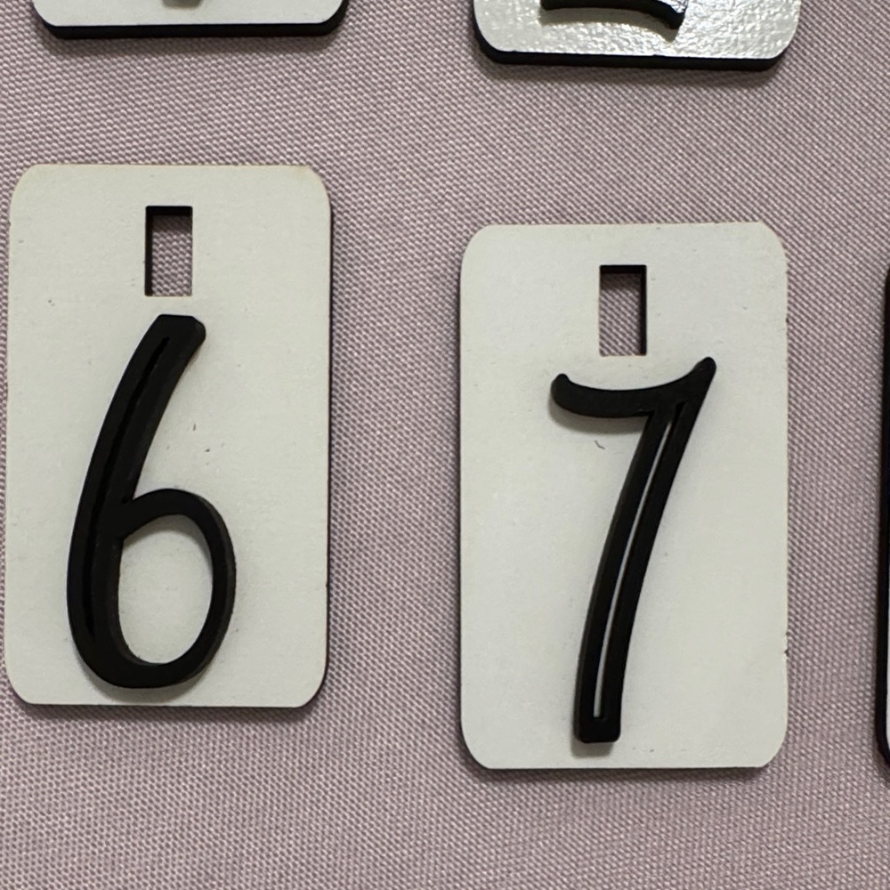 Black and White Number Wood Decor Set - Picture 5 of 6